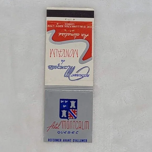 Front Strike Matchbook Cover Restaurant Marquis de Montcalm Quebec Canada - Picture 4 of 5